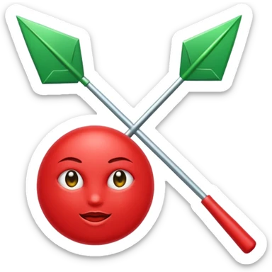 Tag vermelha com uma flecha pra cima verde do lado sticker