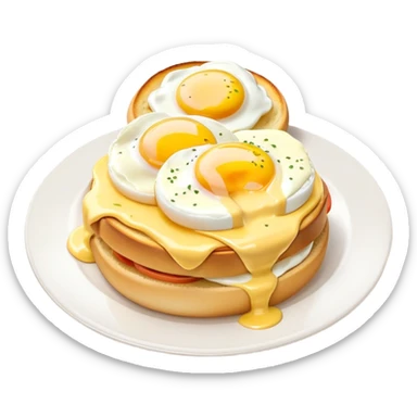 Eggs benedict with hollandaise sauce sticker