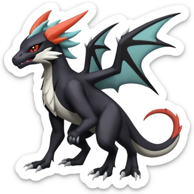 Salandit-Noivern-Mightyena-Silvally-Fakémon-hybrid-creature (full body)  sticker