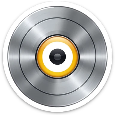 platinum vinyl record with a white middle sticker