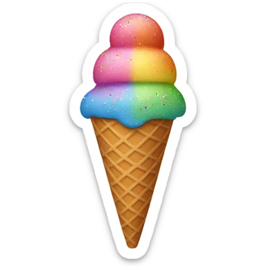 A ice cream with rainbow sprinkles  sticker