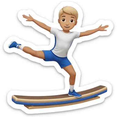 balance beam with a boy balancing on top flipping emoji sticker