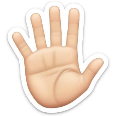 A hand with 5 fingers: the thumb, index finger, and pinky extended, while the middle and ring fingers are folded down sticker