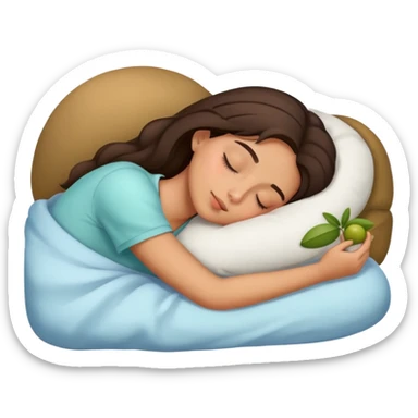 Brunette girl sleeping olive skin sticker