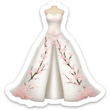 Wedding dress beautiful finish with cherry bloom  sticker