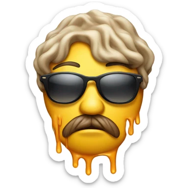 Melty face with sunglasses  sticker