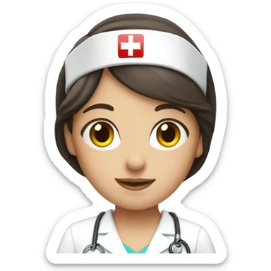 brunette nurse with money in her hand sticker