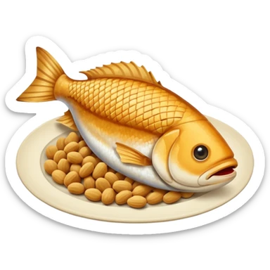 fish and peanut indonesian food sticker