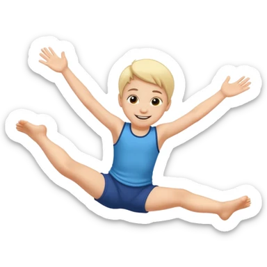 child tumbling forward, energetic sticker