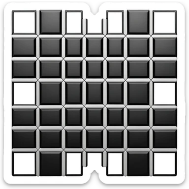 Black and white squares sticker