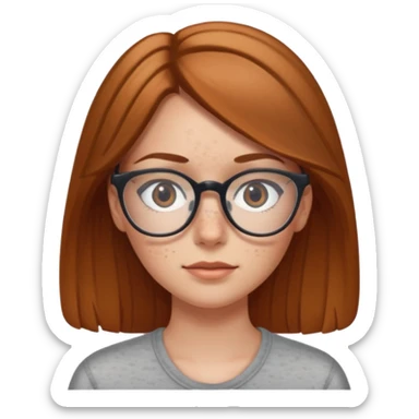 Make a white girl who has a little bit of a indent on her left eye do to a four wheeler rec light brown hair with glasses clear glasses and make a little dent in her left eyebrow sticker