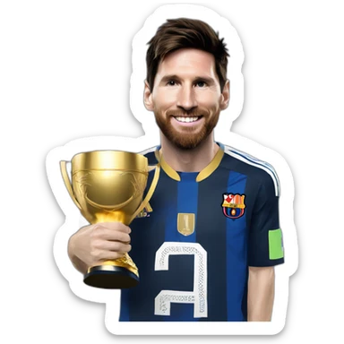 leonel messi levantando la copa del mundial sticker