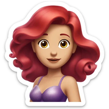 Ariel-the little mermaid-purple top-red hair sticker