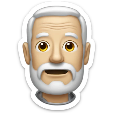 robot grandad with half metal face sticker