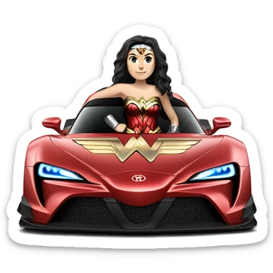Linsey Wagner as Wonder Woman Long wheelbase widened Toyota 86 hypercar racer sticker
