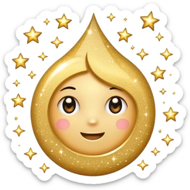  sparkling shiny glitter, with bright sparkles and shimmering particles, simple cute cartoon style sticker