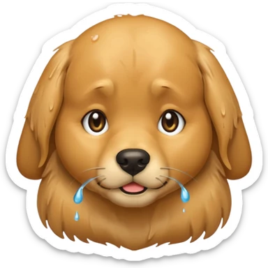 I want an emoji of a goldenretriever who is crying sticker