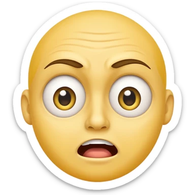 emoji generic yellow face but stressed and excited at the same time sticker