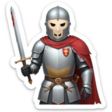 Headless Knight with Sword close up with horror look sticker