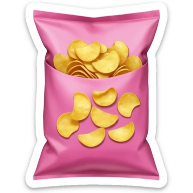 Pink bag of potato chips sticker