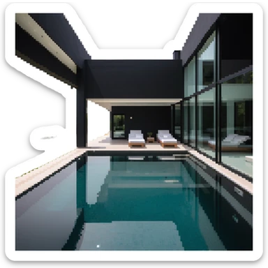 luxury villa with indoor pool, contemporary design sticker