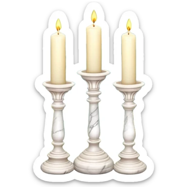 Aesthetic scenic beautiful gorgeous pretty elegant sparkly shiny scene of Candles, flowers, marble pedestals, lush vines, ferns, scenic aesthetic scenery sticker