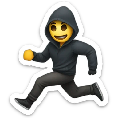 a thief stealing and running sticker