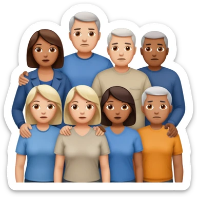 a gathering of middle aged adults as a support group sticker