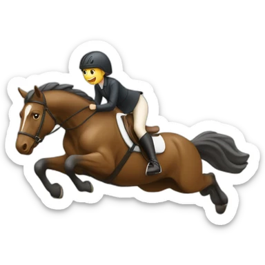Fille sur un cheval qui saute un obstacle pendant une competition  sticker