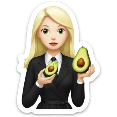 femme blanche et blonde habillée avec une robe noire longue et une cravate blanche des avocats en France sticker