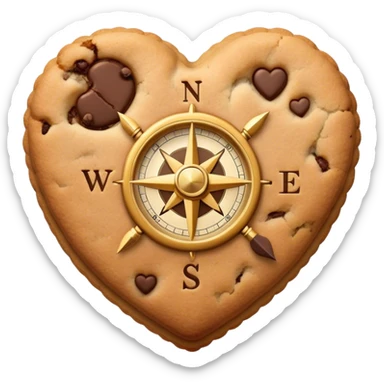 cookie heart with compass sticker