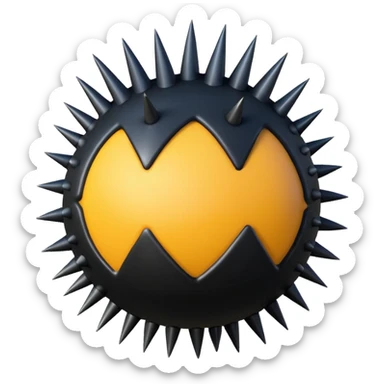 ball with spikes on it sticker