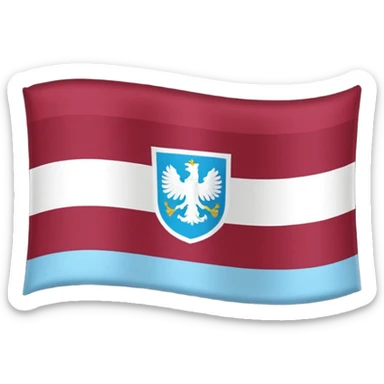 Austria flag with dark burgandy and light blue colours instead sticker