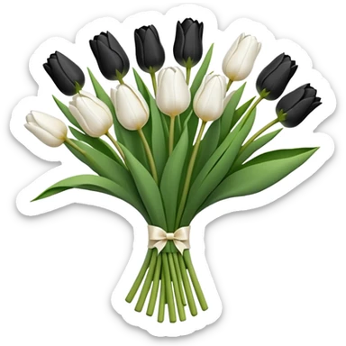 White tulip bouquet sticker