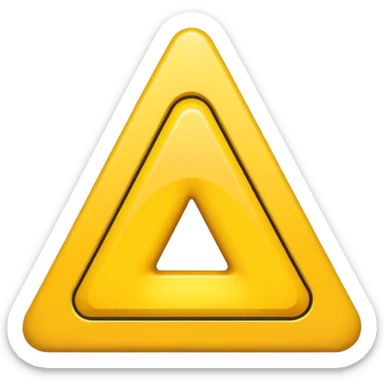 triangle emoji with an exclamation mark inside, clear and bold sticker