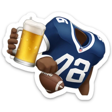 drinking beer with watching american football sticker