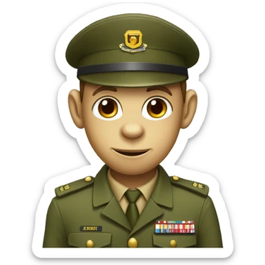 Monkey in a army uniform cartoon  sticker