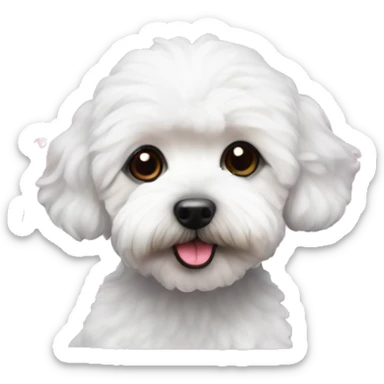 maltipoo in pink bubble bath tub sticker