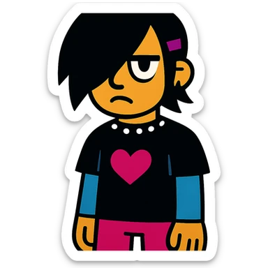 vibrant toon style emo character sticker