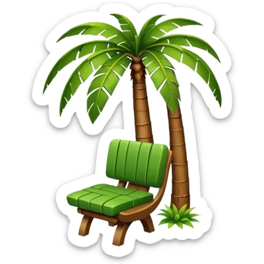 palm tree with a seat under it  sticker
