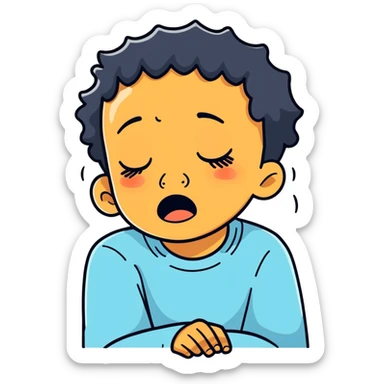 Sad black kid crying sticker