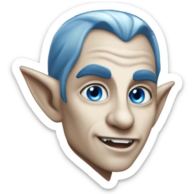 Elf vampire with blue eyes  sticker