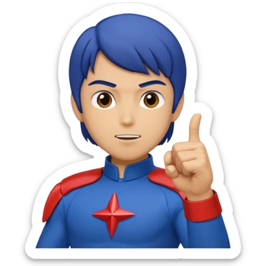 Mark from "Battle of the Planets" doing fist pump. sticker