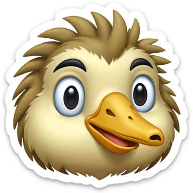 Une autruche la tête dans la terre  sticker