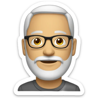 bearded white forty-year-old with round glasses sticker