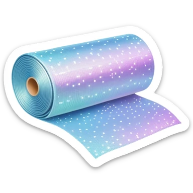 roll of fabric with sparkles and digital pattern, smart fabric, high-tech textile roll sticker