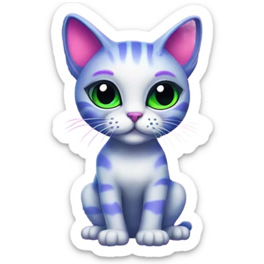 Lisa frank alien cat sticker