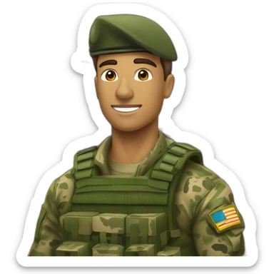 militar do exercito brasileiro com o camuflado típico sticker
