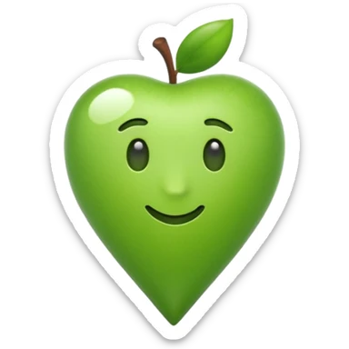 location pin emoji in green color palette, apple emoji style, no text, just the symbol sticker