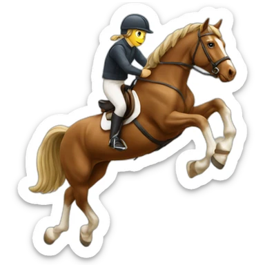 Cheval qui saute un obstacle sticker